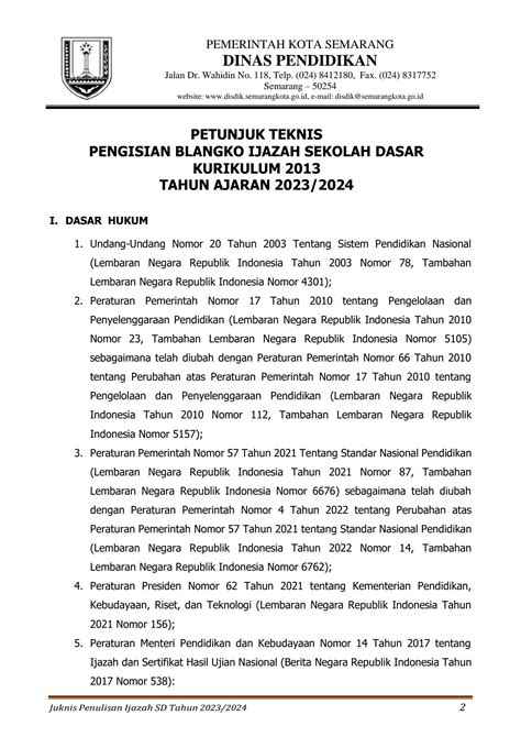 Solution Juknis Pengisian Ijazah Sd 2024 1 Studypool