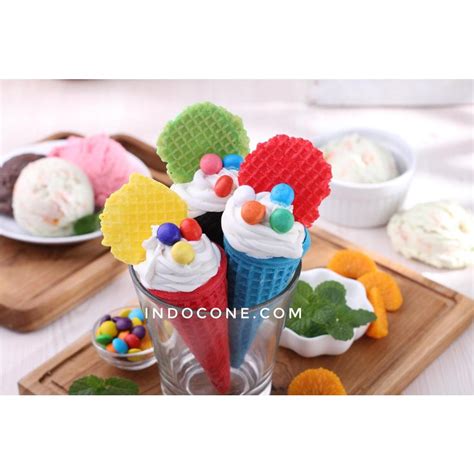 Jual Mini Waffle Cone Ice Cream Colour Kon Es Krim Kerucut Kecil