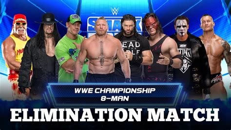 8 MAN ELIMINATION MATCH BROCK LESNAR JOHN CENA ROMAN REIGNS