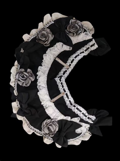 Black Red Black White Gothic Bonnet