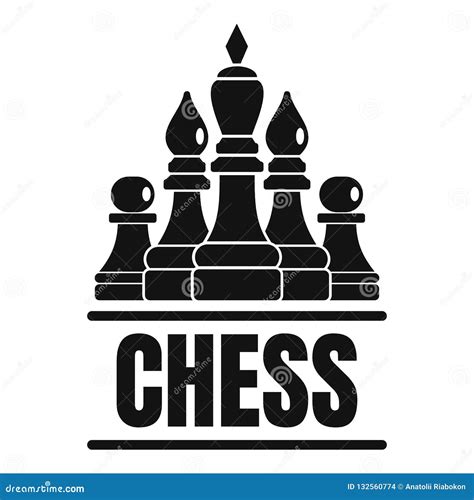 Chess Game Logo, Simple Style Stock Vector - Illustration of leisure ...