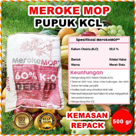 Jual Kcl Mop Meroke Gr Kemasan Repack Pupuk Kalium Tinggi Tanaman