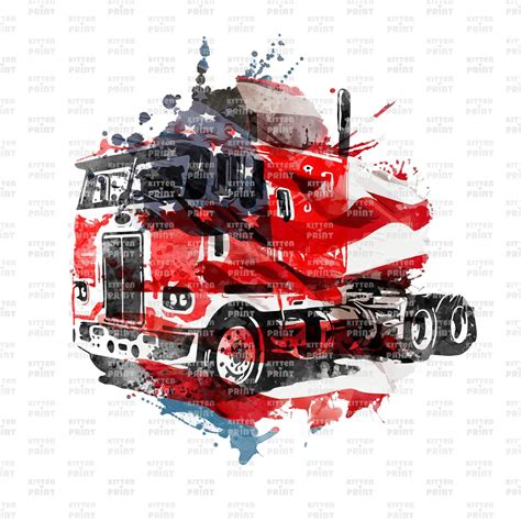 American Truck Png Usa Flag Sublimation Classic Car Etsy