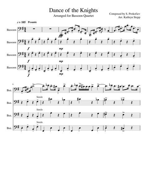 Dance Of The Knights Sheet Music For Bassoon Download Free In Pdf Or Midi