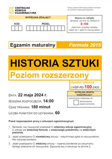 Matura Co By O Na Egzaminie Z Historii Sztuki Arkusze Cke