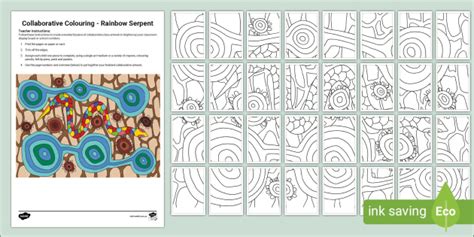 Rainbow Serpent Collaborative Colouring Teacher Made