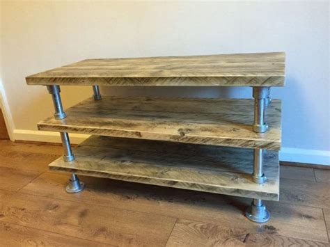 Media Unit Tv Stand Reclaimed Scaffold Plank Urban Industrial Media