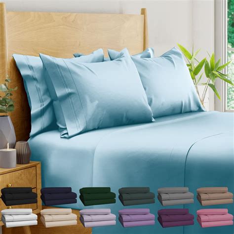 Bampure Luxury Series 6 Pcs Queen Sheet Set 100 Pure Viscose Derived