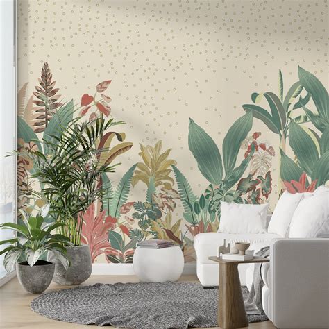 Leafy Haven Tropical Botanical Wallpaper The Mural Story The