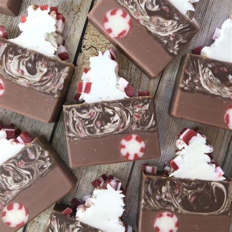 Peppermint Hot Cocoa Soap Handcrafted Artisan Soap Bar Holiday Collection By Gypsyfaecreations