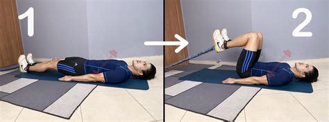 Lying Hip Flexion With Resistance Bands Home Workout - Bassam Mallick