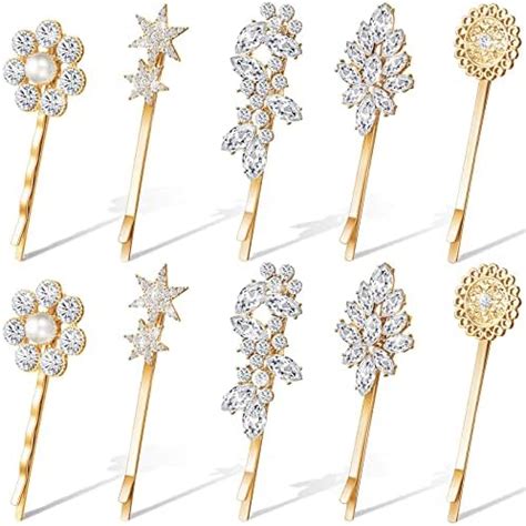 Amazon Hair Clips Wenida 10 Pieces Fashion Crystal Metal Hair