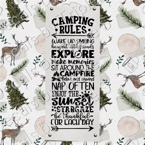 Camping Rules Decal Etsy