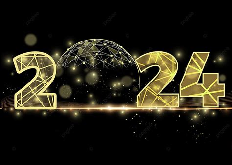 2024 Auguri Di Buon Anno Luce Dorata Duemila E Ventiquattro Nuovo