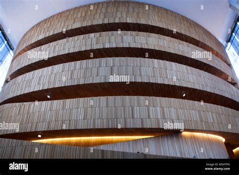 Interior Of Oslo Opera House With The Waving Wood Wall Snøhetta