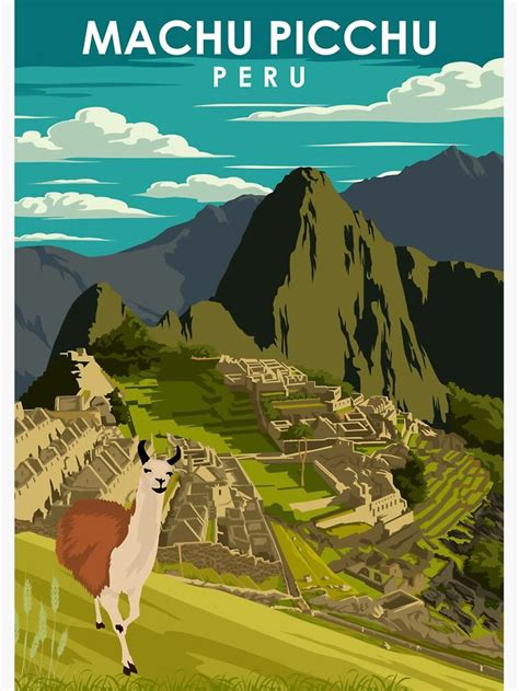 Sticker for Sale avec l œuvre Machu Picchu Pérou Vintage Minimal