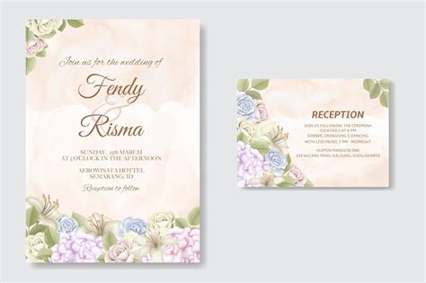 Premium Vector | Elegant template wedding card