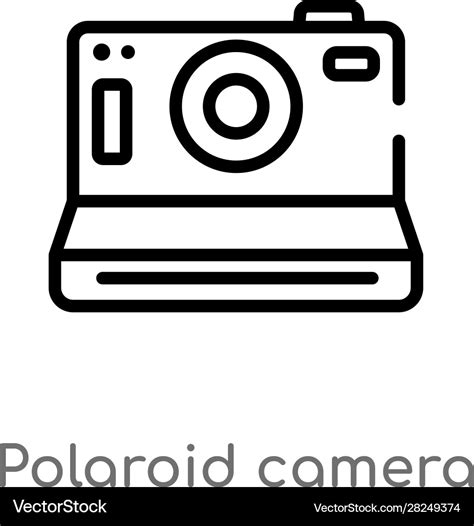 Outline polaroid camera icon isolated black Vector Image