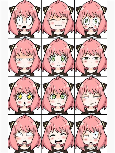 Faces Of Anya Sticker For Sale By Randomartdude Redbubble