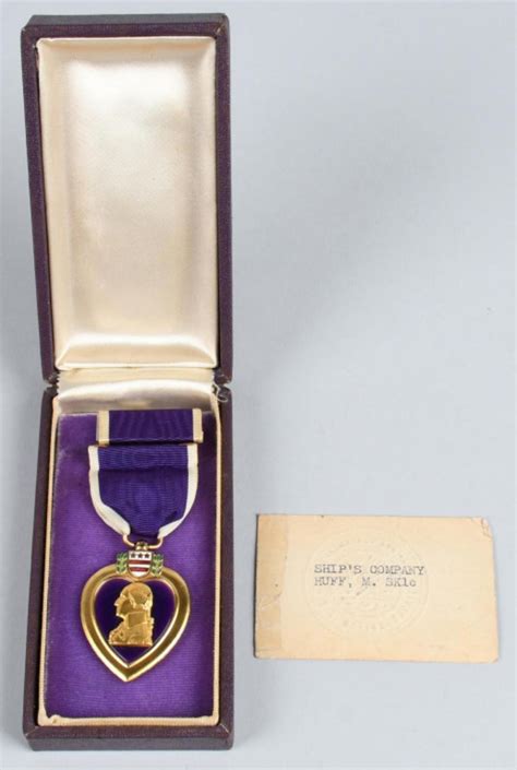 WWII EARLY TYPE I USN USMC PURPLE HEART W BOX