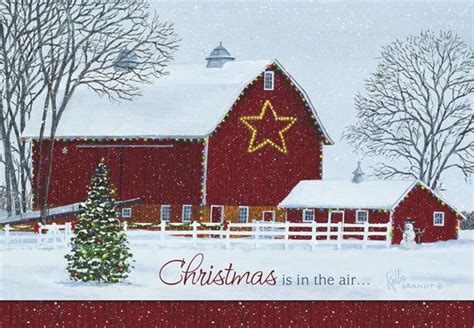 Winter Barns Christmas Cards Box Of 12 Christmas Paintings