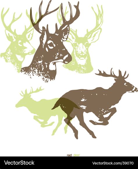 Deer Running Royalty Free Vector Image Vectorstock