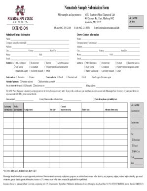 Fillable Online Nematode Sample Submission Form Use This Form To