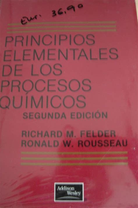 Principios Elementales De Los Procesos Quimicos Amazon Mx Libros