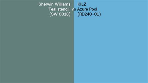 Sherwin Williams Teal Stencil Sw 0018 Vs Kilz Azure Pool Rd240 01