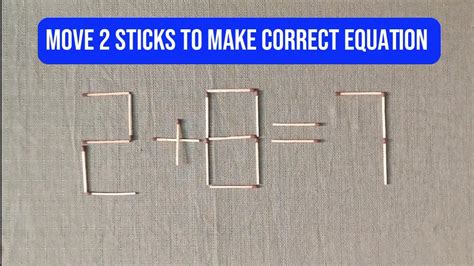 Matchstick Puzzle Move 2 Sticks To Make Correct Equation Viral