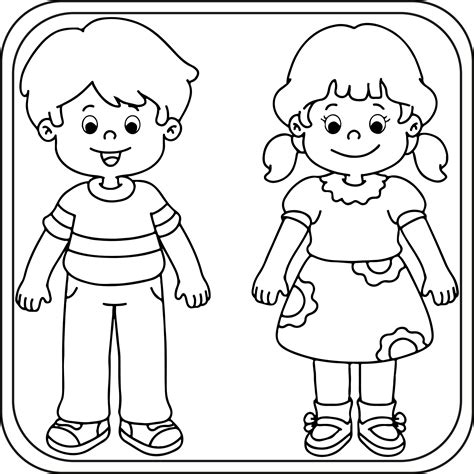 girls  boys coloring pages preschool kindergarten  grade