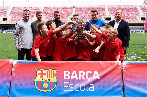 Rafinha Presents The Champions Cups At The Barça Academy World Cup