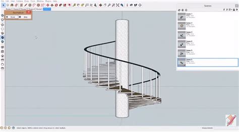 spiral staircase with sketchup | sketchup tutorial