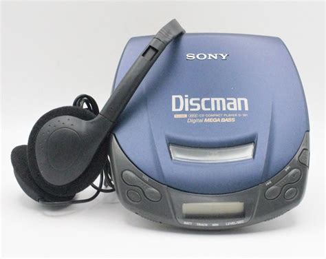 Vintage Sony Discman CD Player Portable Personal Stereo Blue 1 Bit