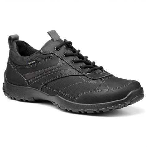 Hotter Mens Thunder Gtx Black Leather Waterproof Lace Up Walking Shoes