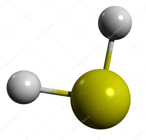 Imagen 3D de la fórmula esquelética de sulfuro de hidrógeno estructura