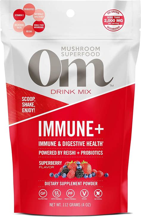 Amazon OM Mushroom Superfood Immune Plus Mushroom Powder Drink Mix