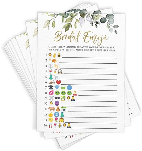 Emoji Bridal Shower Pictionary Game Free Printable 57 OFF