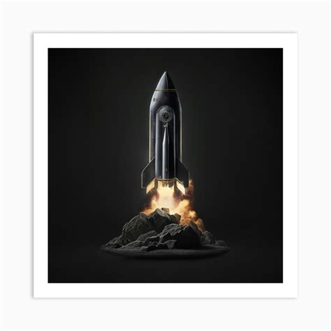 Space Rocket Launch Art Print By Kairo Fy