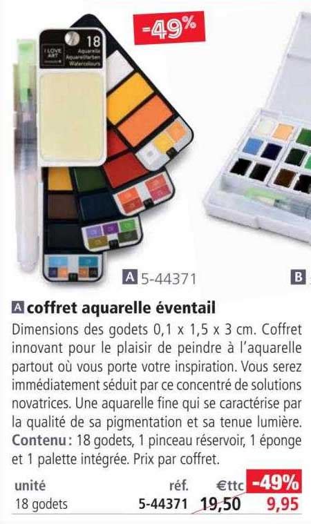 Promo Coffret Aquarelle Ventail Chez Le G Ant Des Beaux Arts