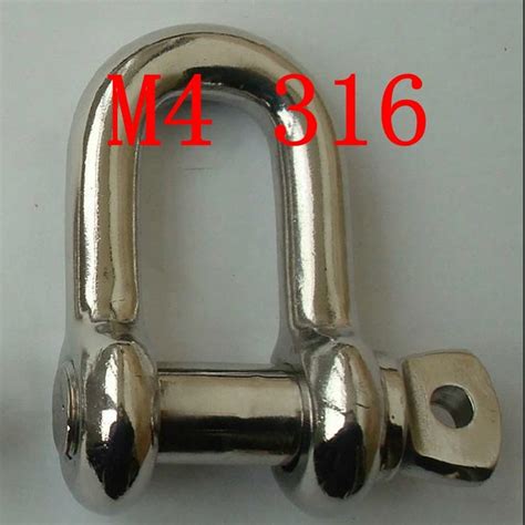 M4 316 D SHACKLE SEAWORTHY MARINE GRADE STAINLESS STEEL 316 DEE TYPE