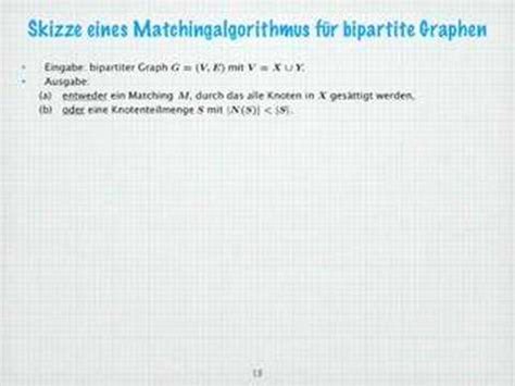 Graphen Algorithmen Kapitel Matchings Youtube