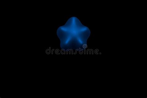 Shiny Blue Plastic Font Asterisk Isolated On Black Background 3d