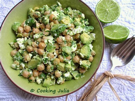 COOKING JULIA SALADE DE POIS CHICHES AVOCAT ET FETA