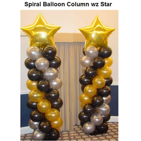 Spiral Balloon Column With Jumbo Star On Top Balloons Column Display