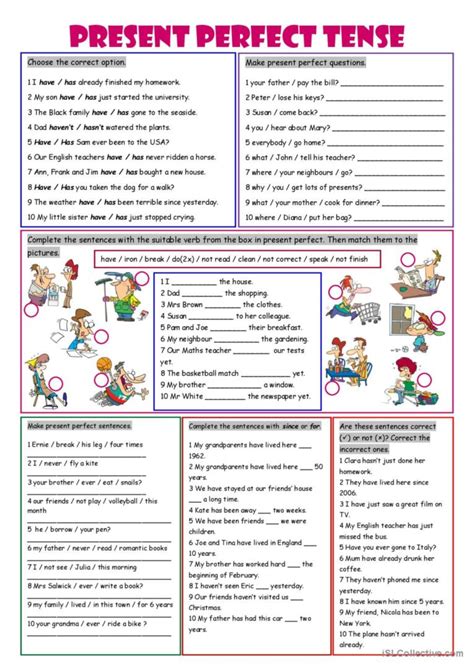 Present Perfect Tenses English Esl Worksheets Pdf Doc Worksheet Hot Sex Picture