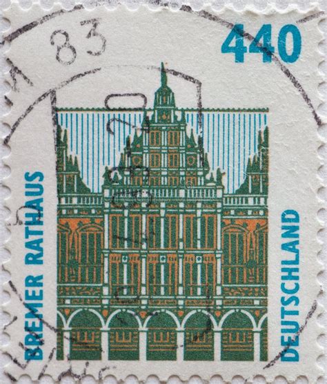 Germany Circa A Postage Stamp From Germany Showing Sights In