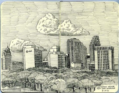 San Antonio Skyline Drawing at PaintingValley.com | Explore collection ...