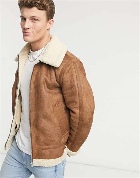 Chaqueta Color Tostado Con Ribetes De Borreguito De Topman Asos