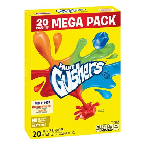 Fruit Snacks Gushers Mega Pack Variety Pack 20 Pouches 09 Oz Each